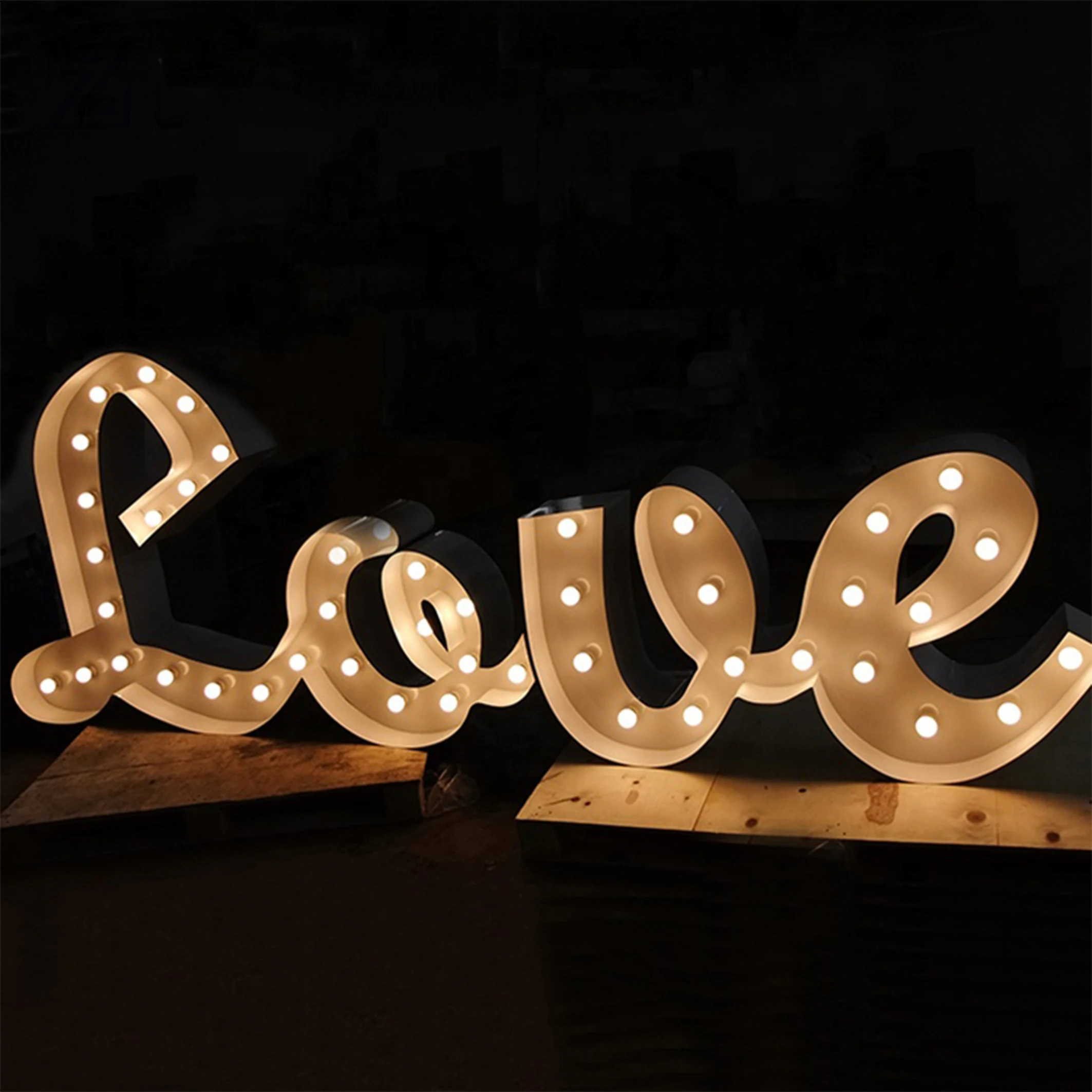factory wholesale light up 3d marquee letter 26 english party decorative sign letters with light bulbs