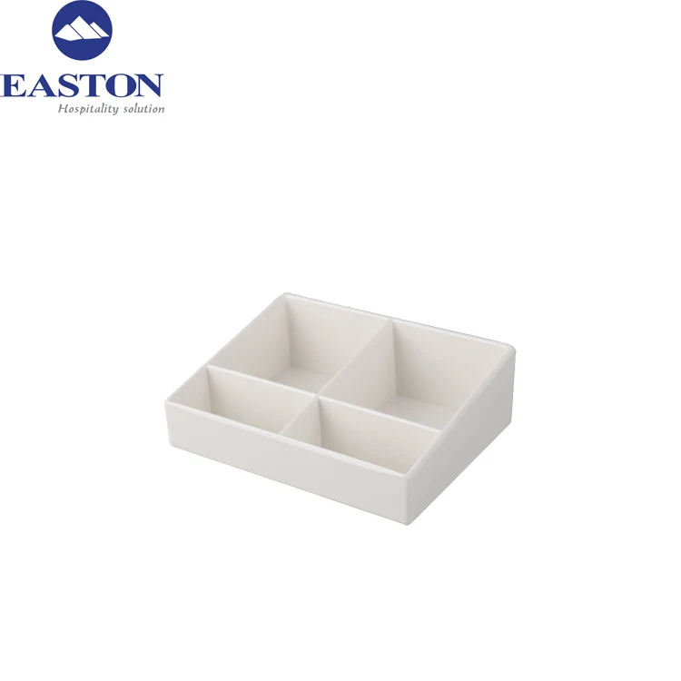 Hotel Room Black Color Melamine Sachet Tray