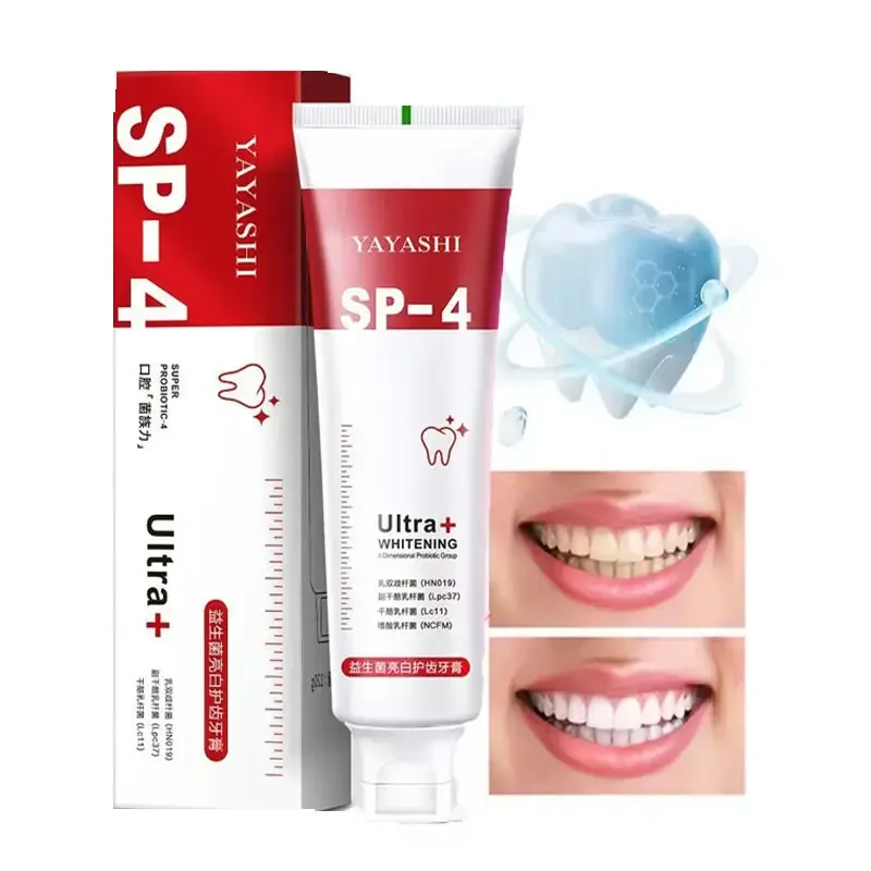 Authentic probiotics whitening stain removal toothpaste to improve bad breath yellow teeth men and women 120g wholesale