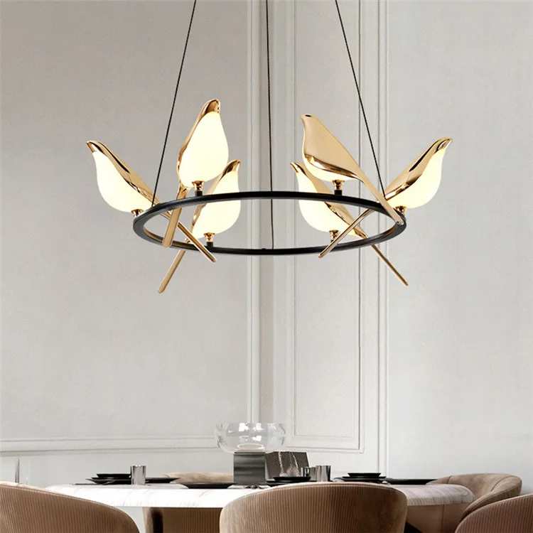 Bird Design Postmodern Chandelier Wall Lamp For Home Decor Island Chandelier Single Pendant Lamp Led Modern Chandelier