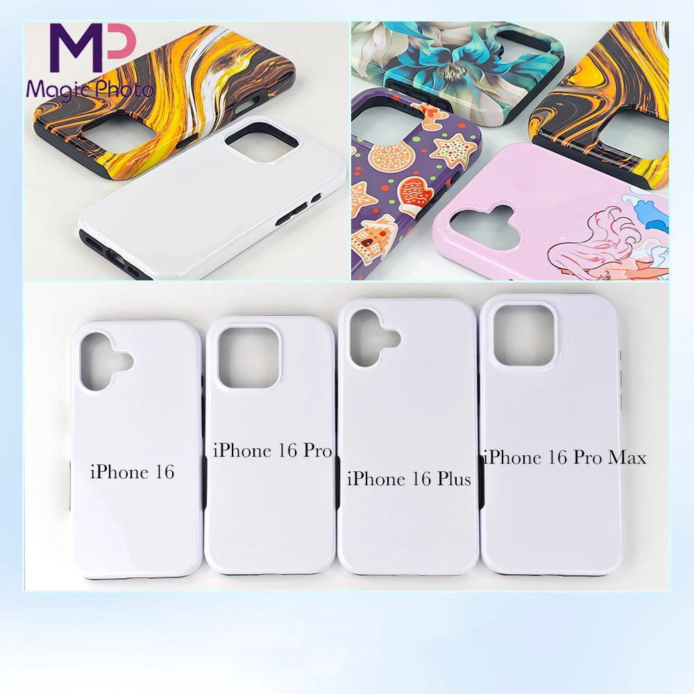 Sublimation Coated Tough 2 in 1 Phone Case for iPhone 16 16 Plus 16 Pro 16 Pro Max Personalized Blank Tough Mobile Phone Cover