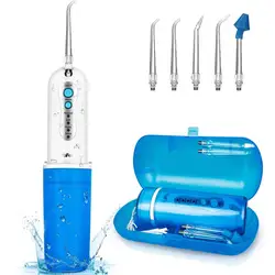 Cordless Aquapik Oral irrigator Water Flosser with Collapsible Design for Travel 4 Modes Include Sinus Rinse
