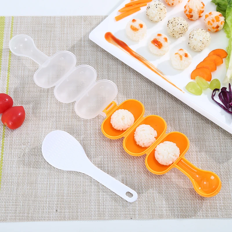 2pcs Plastic Rice Ball Maker Set Of Ball Shaper With Rice Ladle
