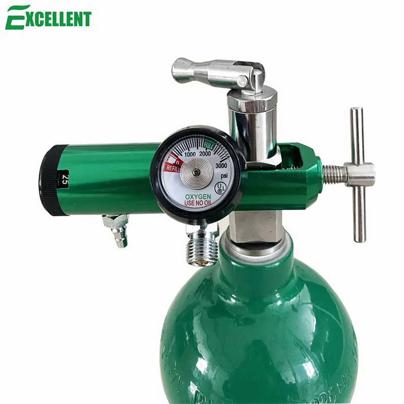 Click style oxygen pressure regulator with flow meter for EMS, CGA870 inlet, 0-25LPM