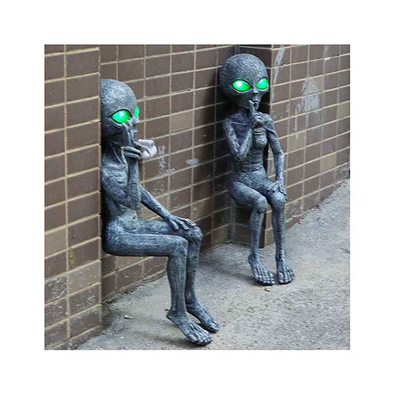 
Resin Craft Epoxy Ploy Alien Statue Garden Ornament Decorative Sculpture Figurines Table Desk Decoration 
