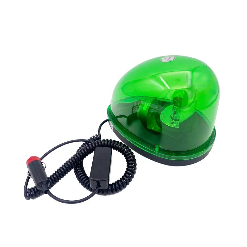 15W Halogen Emergency Warning Light White PC Rotating Car Beacon with Magnet 12V/24V Cigarette Plug