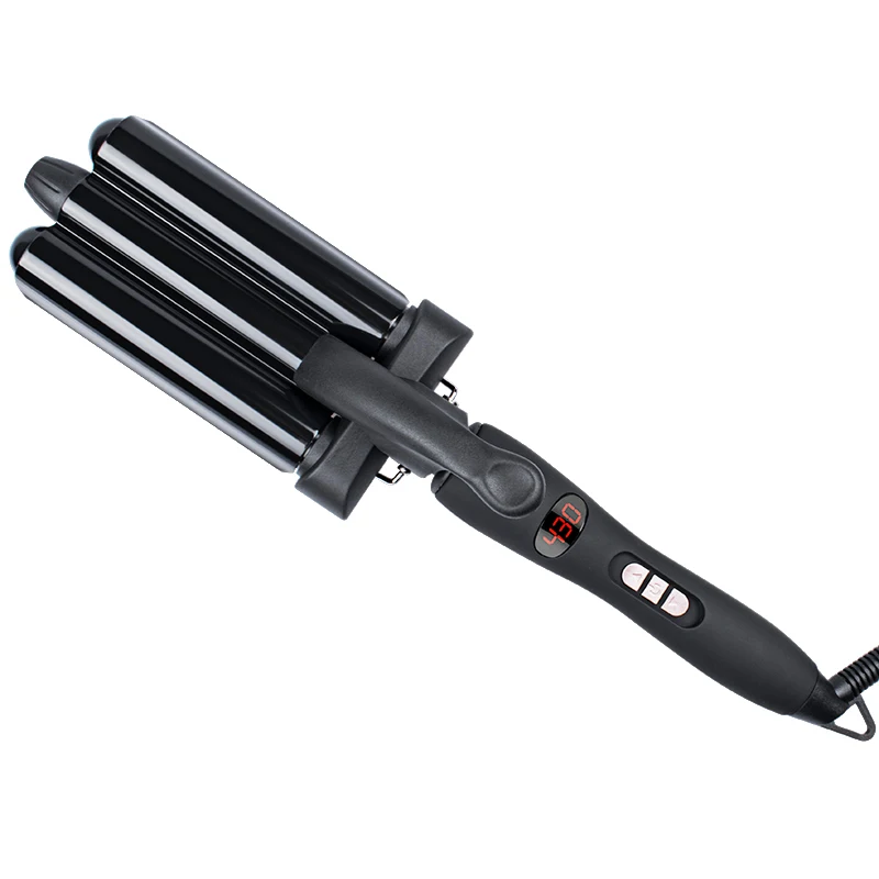 Factory wholesale LCD digital display home use three-headed automatic curling iron