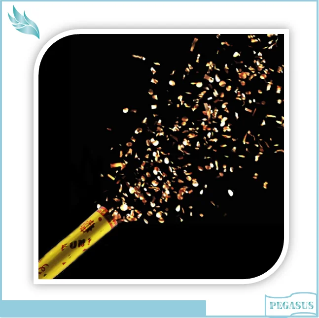 Hot Sale Wedding  And Party Favor Confetti Cannon With Golden Metallic Foil mini cylinder Party Popper
