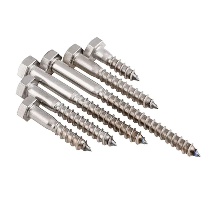 Fastener Manufacturer Stainless Steel Hexagon Head Wood Screws DIN571 A4-80 for Timber construction