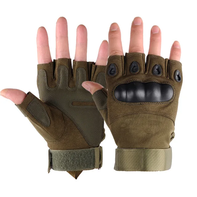 Premium Fingerless Hard Knuckle Motorcycle Military Tactical Combat Training Army Shooting Outdoor Gloves