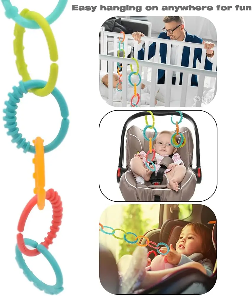 Wholesale Plastic Educational Plastic Toy Lacing Chain Toys Ring Plastic Diy Chain Link Toy