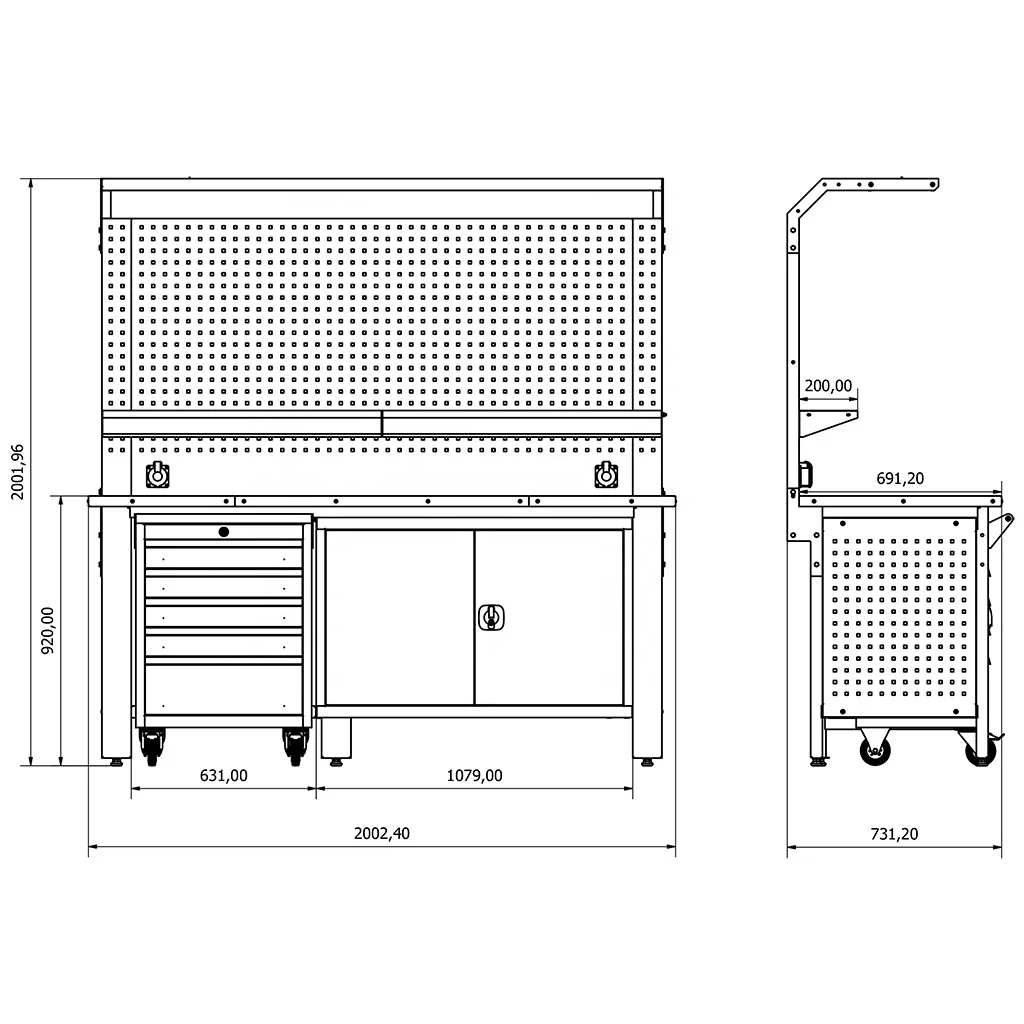 High Durable Steel Workshop Garage Metal Tool Cabinet/Tool Trolley/ Tool Cart with Drawers