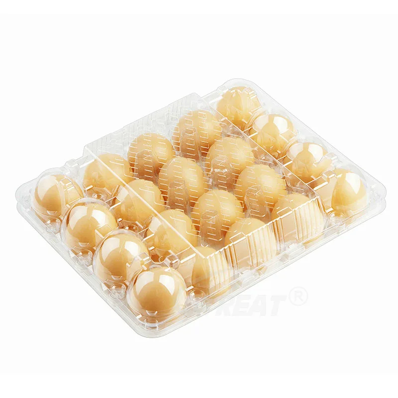 Factory Price 20 Cell Custom Clear Egg Tray Plastic Egg Cartons PET Quail Egg Tray
