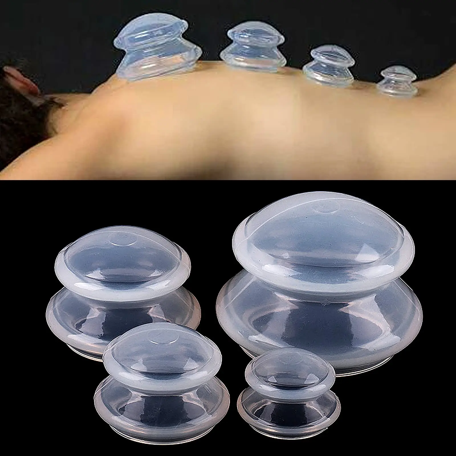 High Quality Vacuum Cupping Therapy Suction Cup Silicone Vacuum Body Massage Cups
