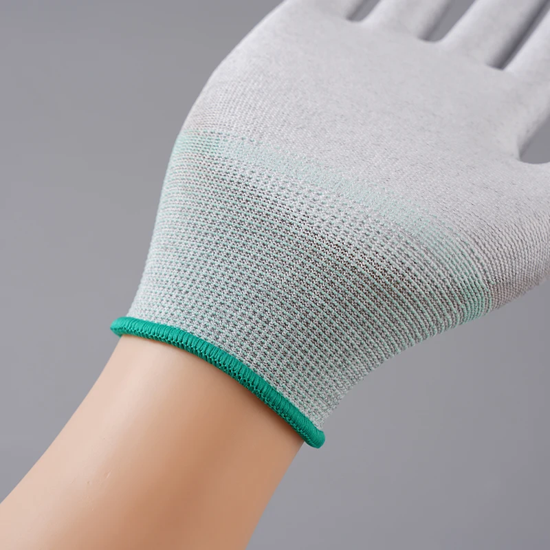 PU coated gloves Carbon fiber Industrial antistatic gloves