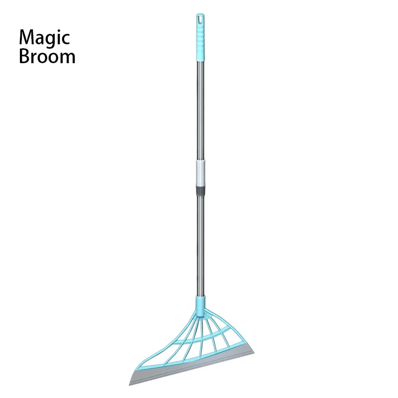 Magic Flat Mop Hair Duty Cleaning Telescopic Broom Squeegee Soft Cleaning Push PP Rubber for Mirror and Floor Cleaning