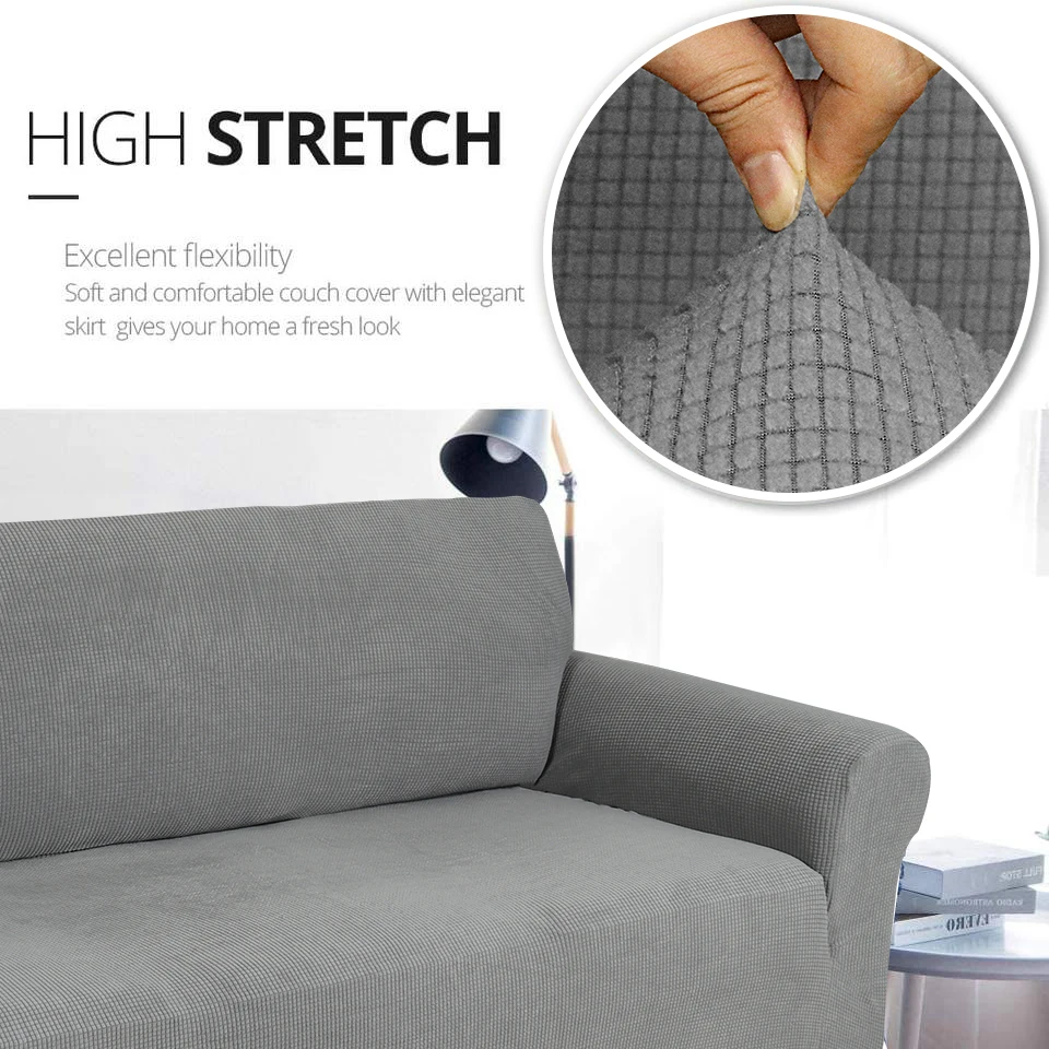 top seller design jacquard couch covers slipcover 1/2/3/4 seater plain waterproof sofa slipcover for dining room