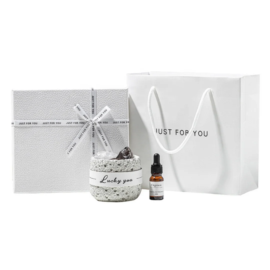 New Design Essential Oil Aromatherapy Natural Big Raw Amethyst Crystal Aroma Diffuser with Box