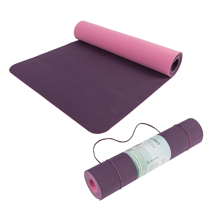 2024 Non Slippery Exercise Fitness Equipment 6mm Eco friendly Non slip Tpe Yoga Mat
