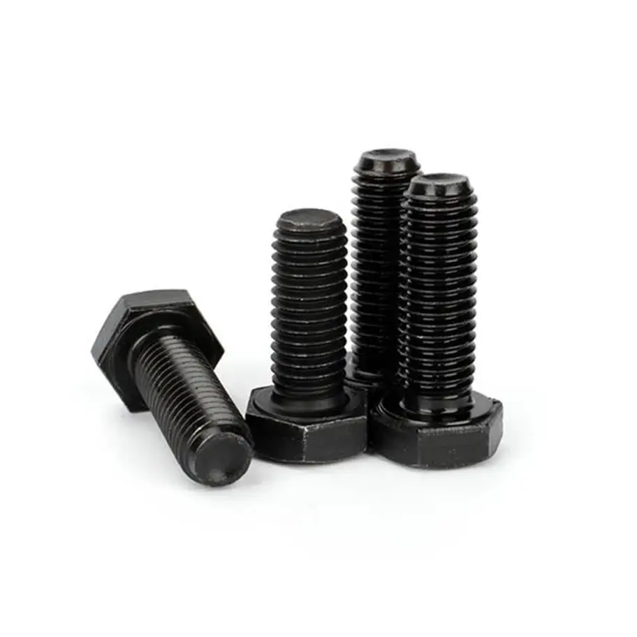 Black Carbon Steel High Tensile ISO4017 UNI5739 Grade 12.9 Hexagon Head Bolts