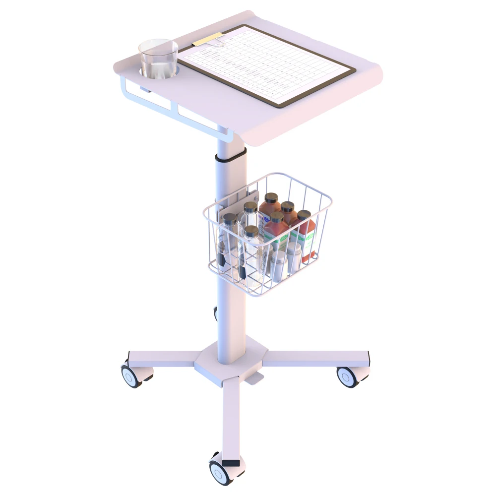Cart for Laptop Medical Stand with Wheels Gas Spring Height Adjustable Rolling Stand for  Laptop Trolleys