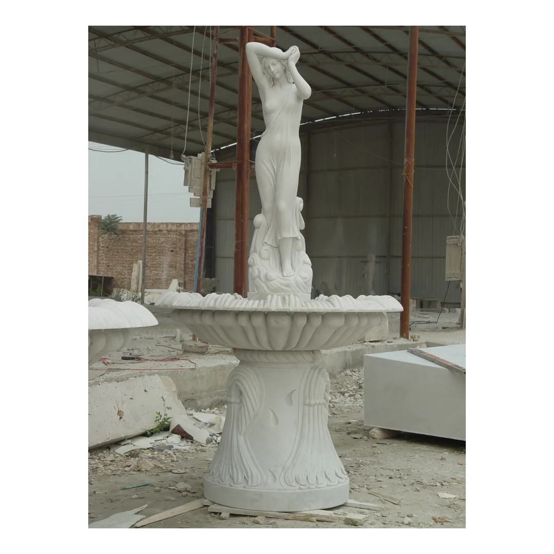 White Marble  Water Fountain Sculpture Stone carving Water Fountain