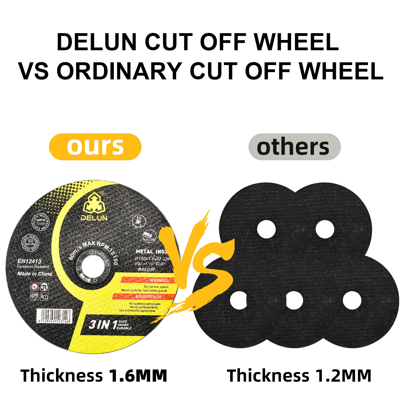 6-Inch 150mm High Performance Cutting Disc Wheel Metal Disk Cutting Tool Abrasive Tools