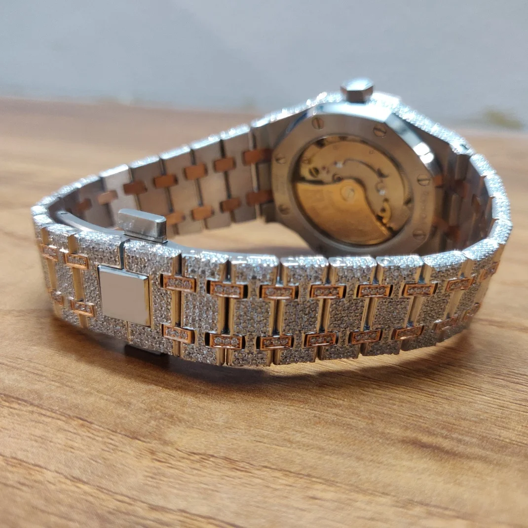 Iced Out Watch Moissanite Diamond VVS Stainless Steel VVS Custom Logo Moissanite Watch For Men