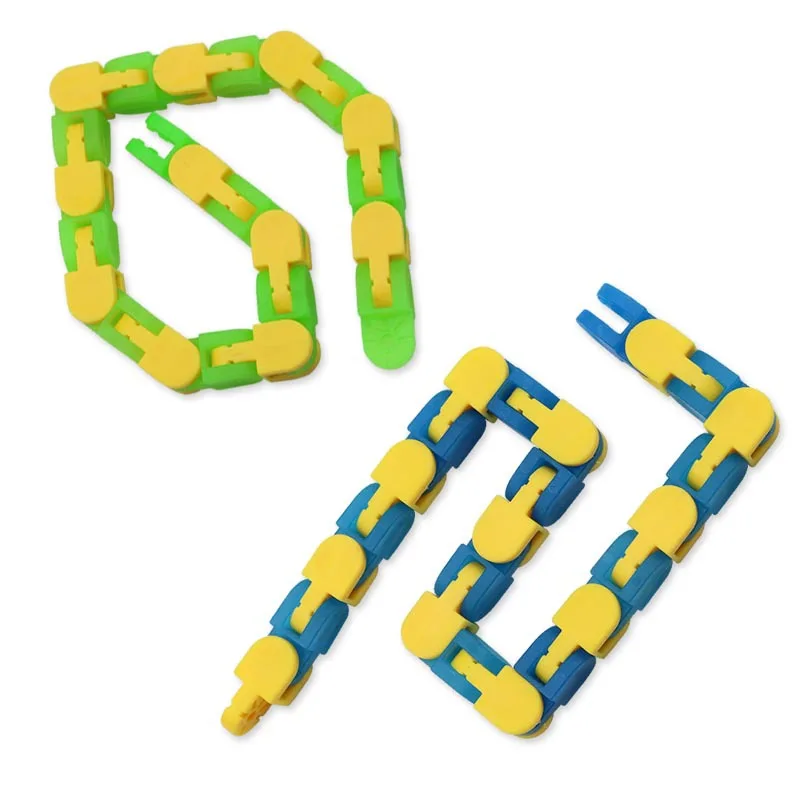 Former factory Finger Sensory Toys Puzzle Snake Glowable 24 Links Wacky Tracks Snap Fidget Toy For Adults And Kids