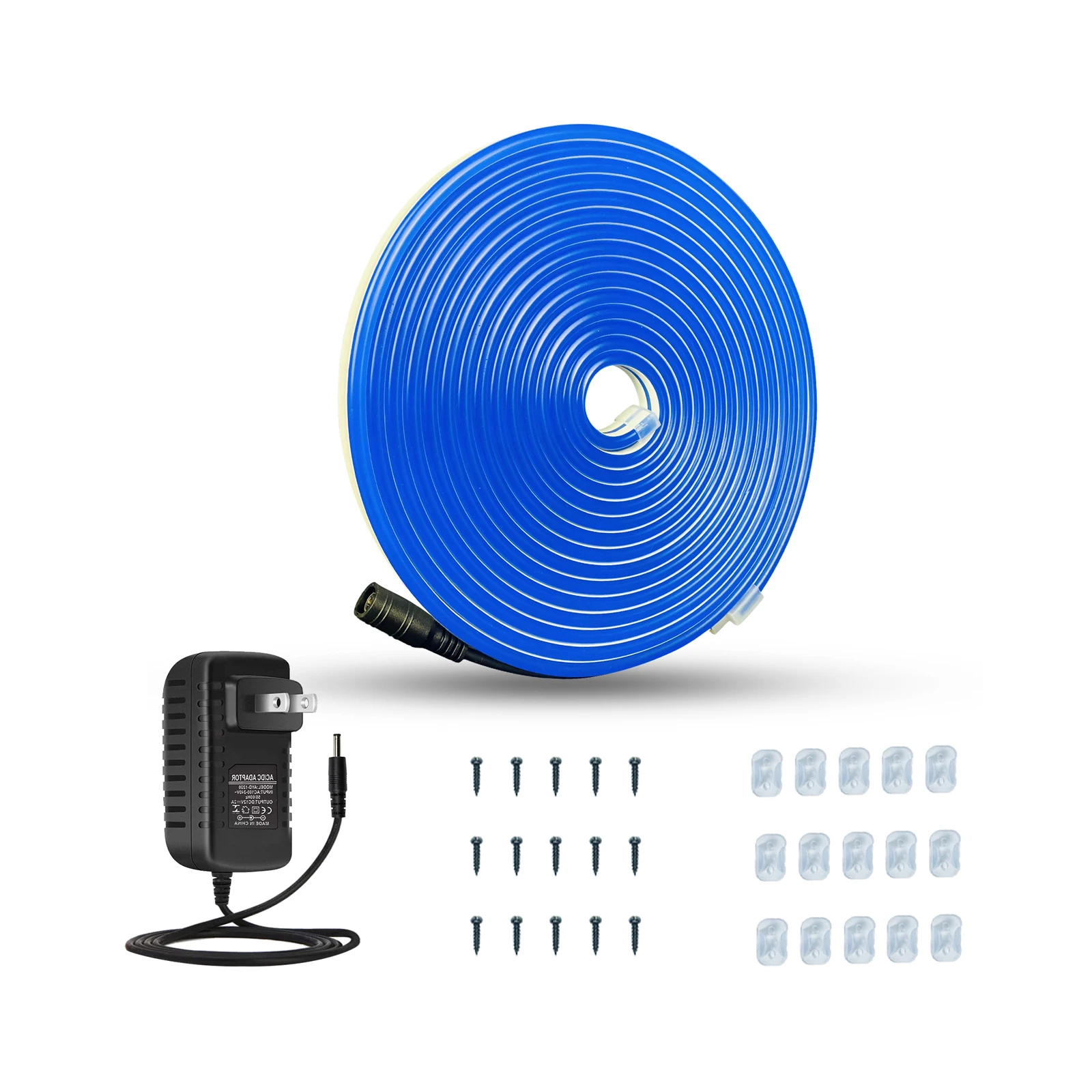 EUMIN New Flexible Led Neon Strip Light Blue 12V 5 Meter Lighting Strip Light