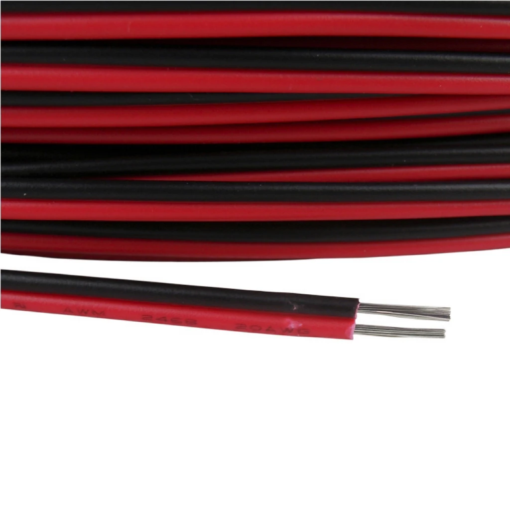 Красный и черный кабель 2468 20awg медный двухжильный параллельный питания постоянного