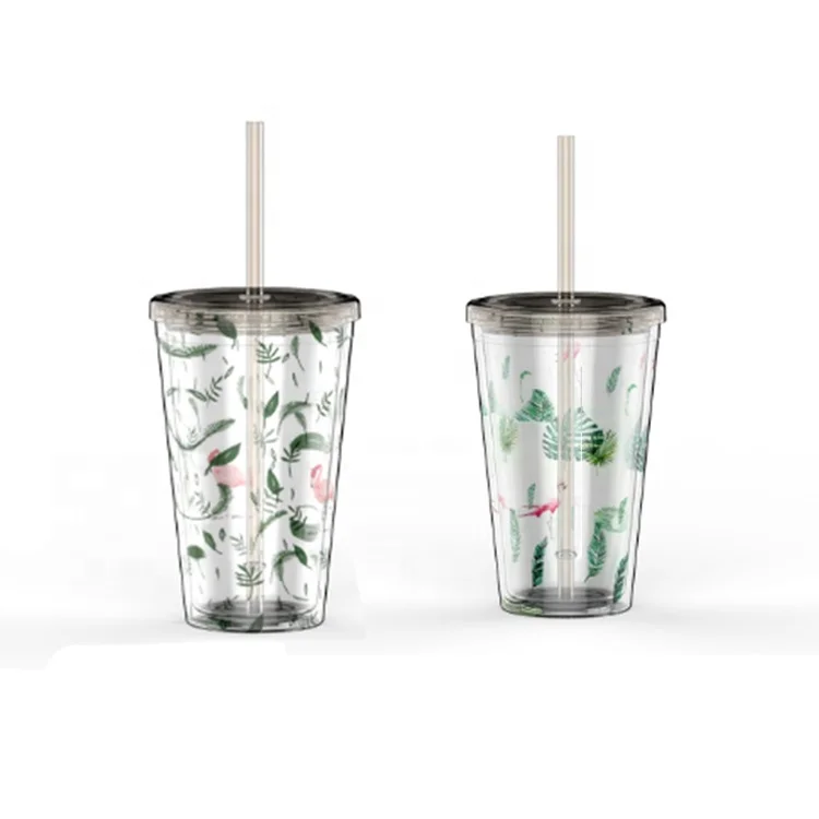 Novelty promotional items magic juice cup plastic personality reusable travel straw water cups