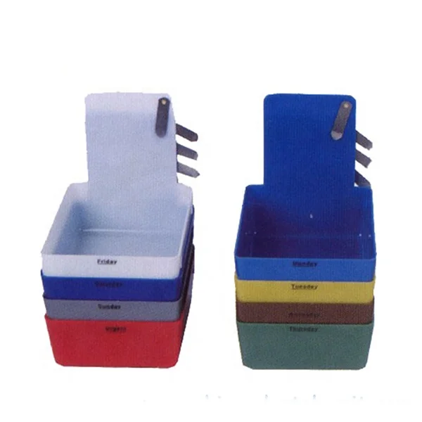 
NEW LABORATORY WORKING CASE PLASTIC PAN TRAY WITH CLIP HOLDER eight color lab work pans 