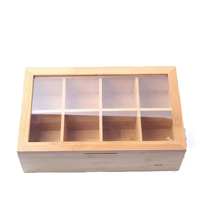 
Wholesale Reusable Eco Friendly Glass lid natural bamboo essential oil wooden tea box coffee wood spice storage holders 