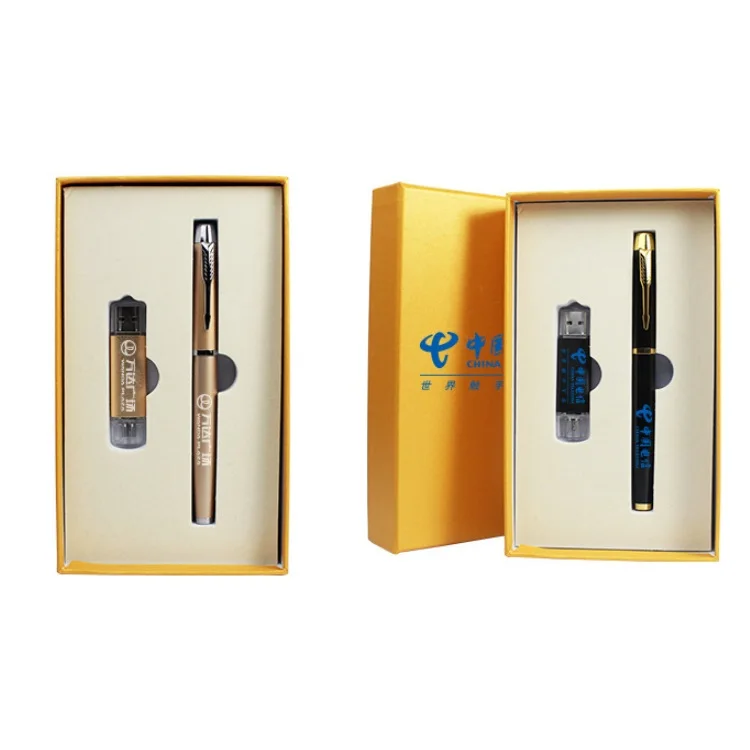 Custom Christmas Business Gift Set ,Pen and USB Flash Drive Office Gift Set, China Wholesale Unique Gift Idea