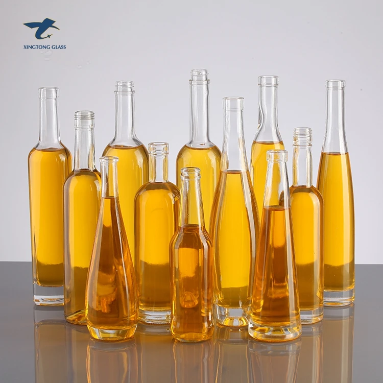 Low Price Good Color Elegant Transparent Empty Olive Oil Glass Bottle For Wooden Corks