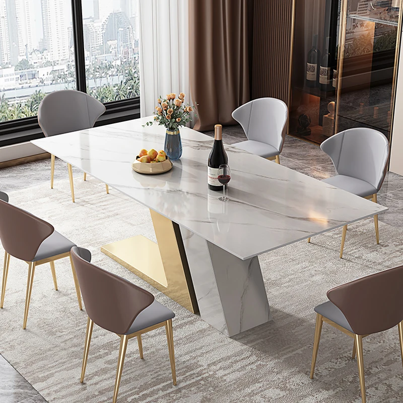 Nordic Modern Simple Style Sintered Top Dining Tables With Chairs For Home And Restaurant