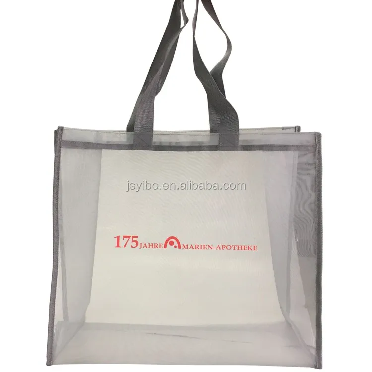 
Easy Carrying Tote Handbags Reusable Colorful Gold Black Grey Nylon Mesh Shopping Bag Printing Mesh Beach Bag for Packaging 