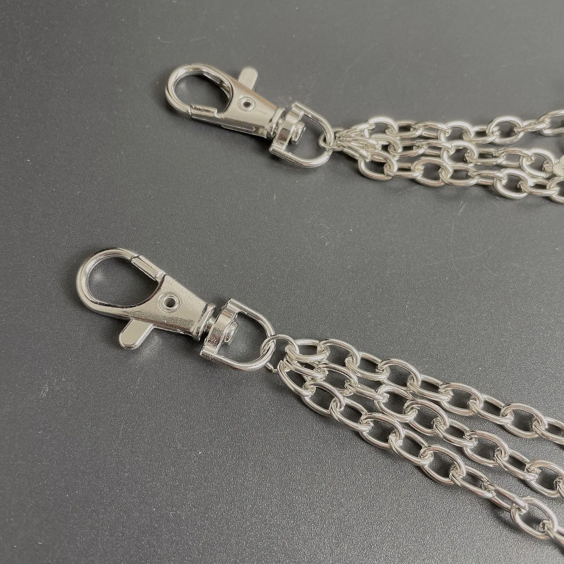 Fashion Butterfly Charm 3 Layer Trousers Chain Jeans Pant Metal Accessories Hip-Hop Punk Pocket Key Trousers Chain