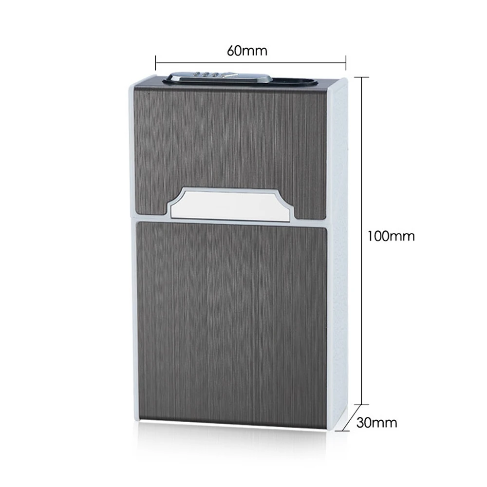 2-in-1 Cigarette Case USB Charging Box Charging Cigarette Windproof Lighter for Smoking Metal Cigarette Case Rechargeable Boxes