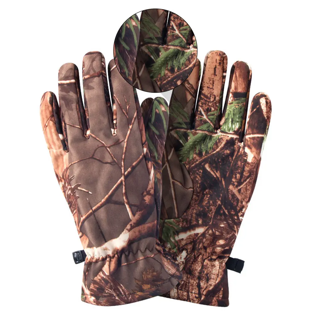 
Waterproof Fishing Shooting Gloves Hunting Outdoor Bionic Camouflage Full Finger Gloves Reed Camouflage Gloves 