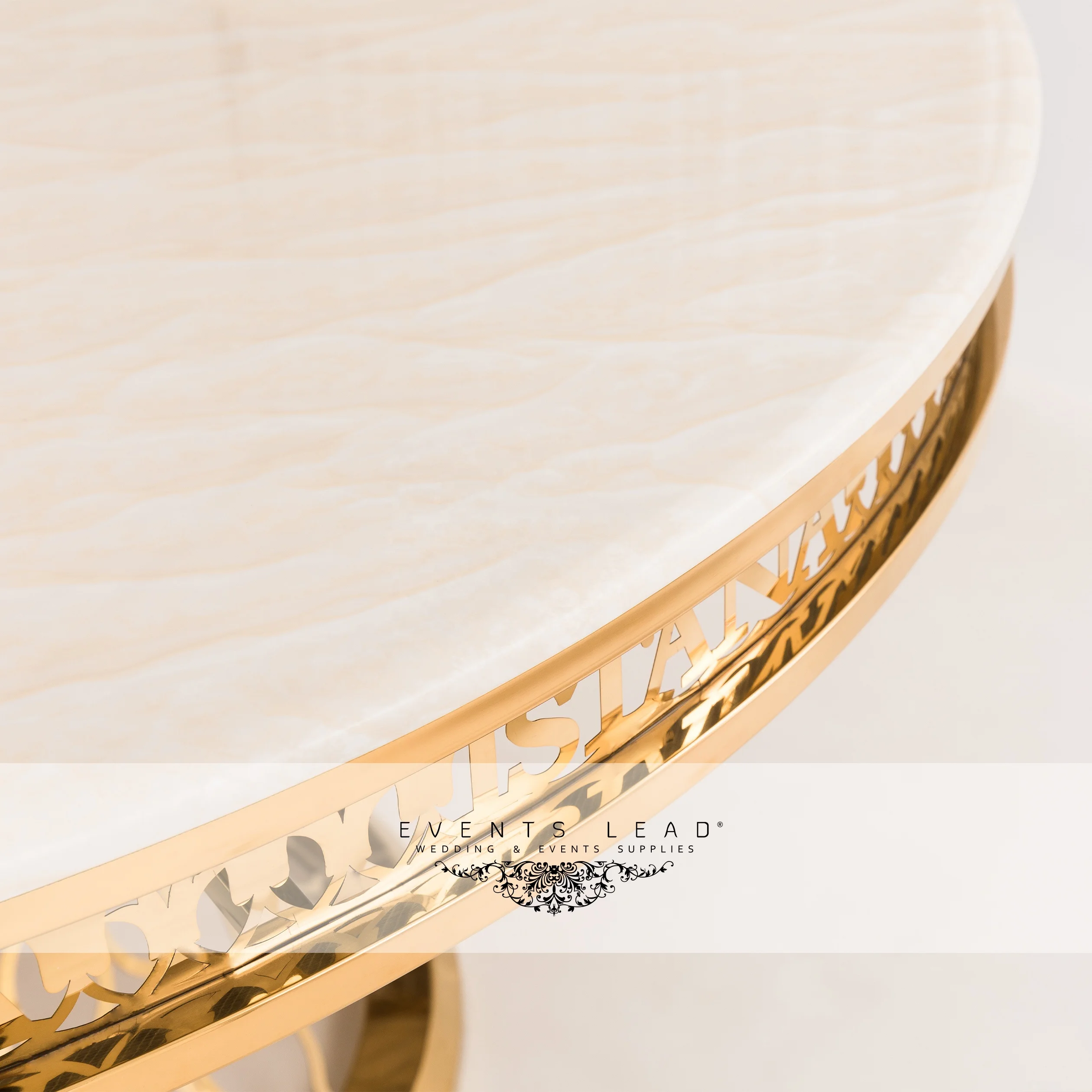 Classic Stainless Steel Golden VEGA ROUND wedding  Dining Table