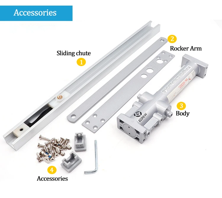 Excellent quality Unique design sliding door closer Soft-closing Concealed Installation Door Closer For 40-65kg Door
