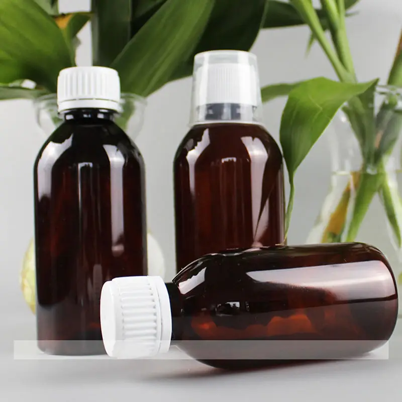 150ml 5oz Medicine Wholesale Round Oral Liquid Pharmaceutical Medical Syrup Oral Liquid Amber Glass Bottle