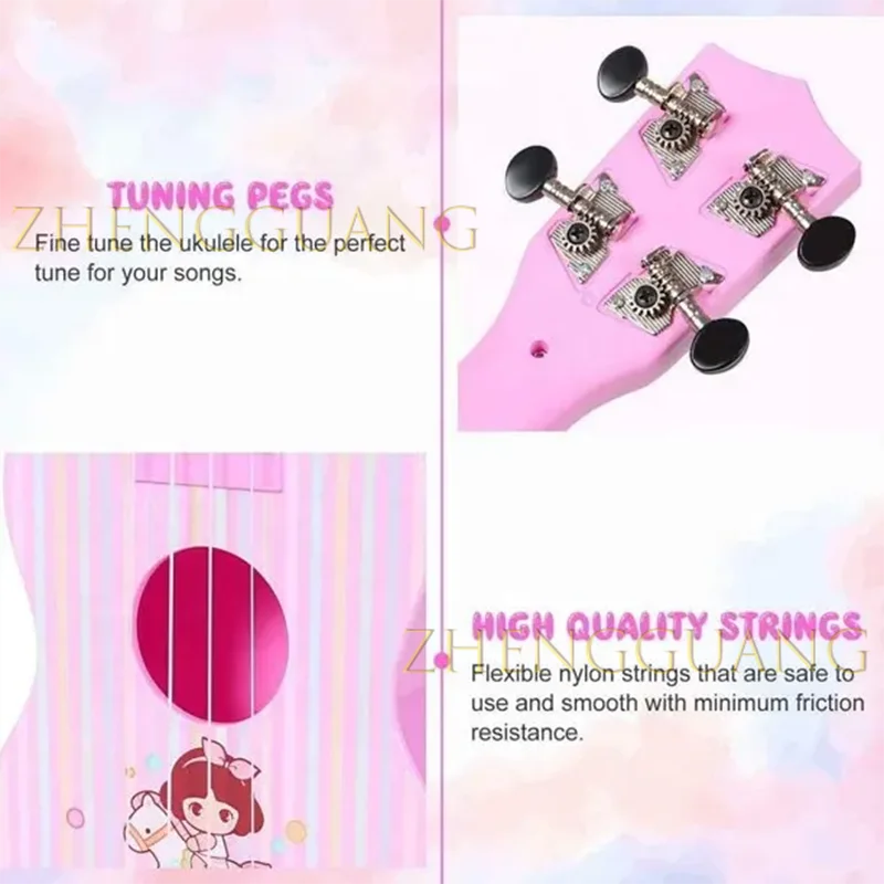 Zhengguang Toys High quality Ukulele Guitar Plastic Musical Toy for Beginners and Kids Toddler Toys Early Educational