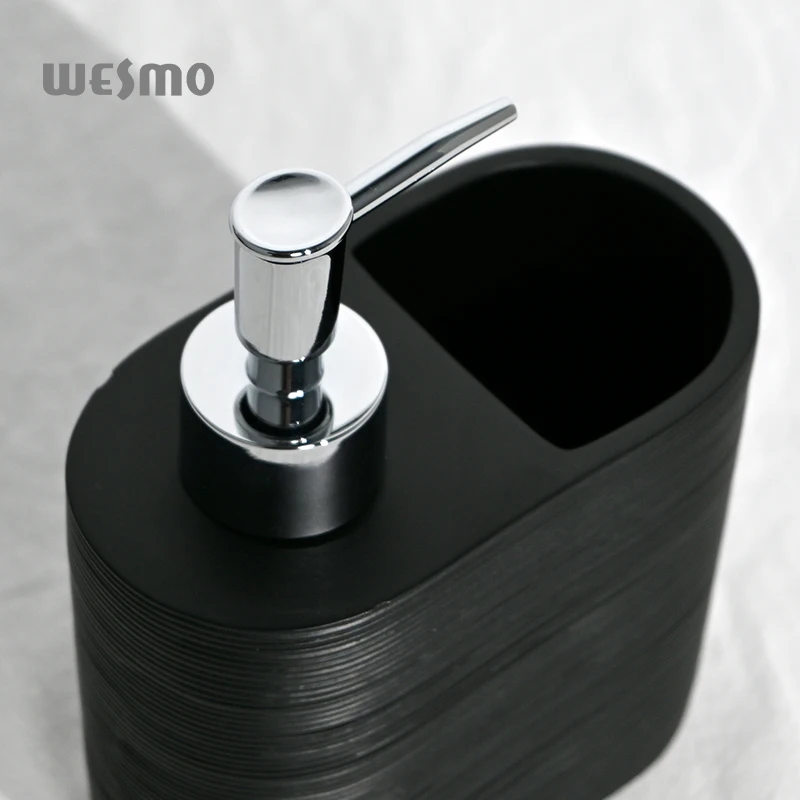 kitchen soap dispenser 2 In 1 Bathroom Hand Liquid Lotion Polyresin Soap set Dispenser Bottle