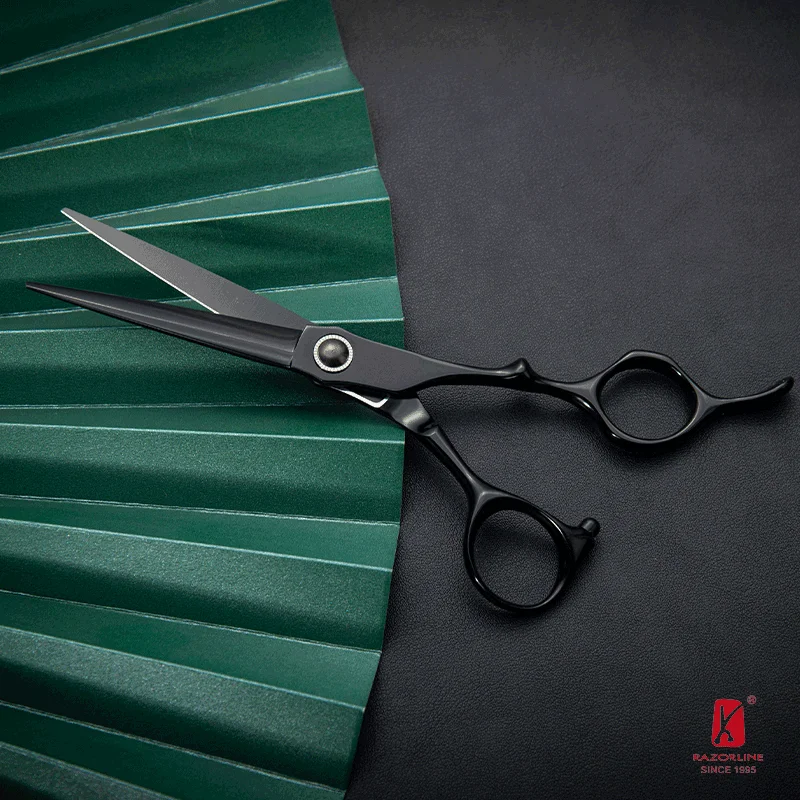 Hairdressing Hair Tools Stainless Steel Profesional Japan 6 Inch Black Sharp Hair Scissors Professional Green Colour Salon