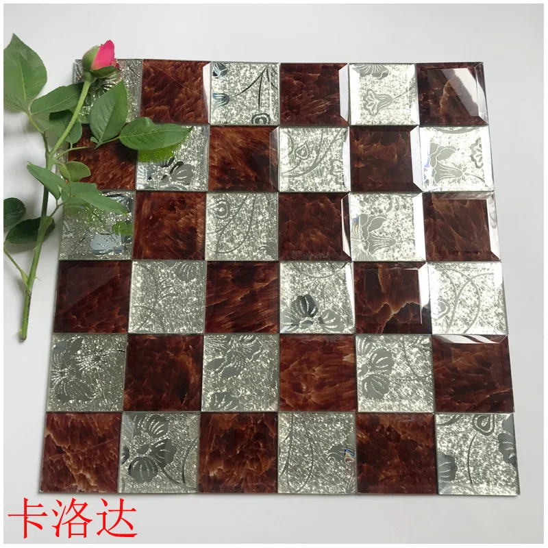 Custom wholesale decorative glass mirror mosaic tile