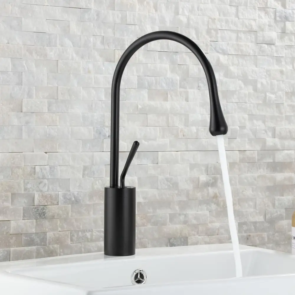 Beelee 2020 New Basin Faucet Matt Black Lavatory Bathroom Brass Water Tap