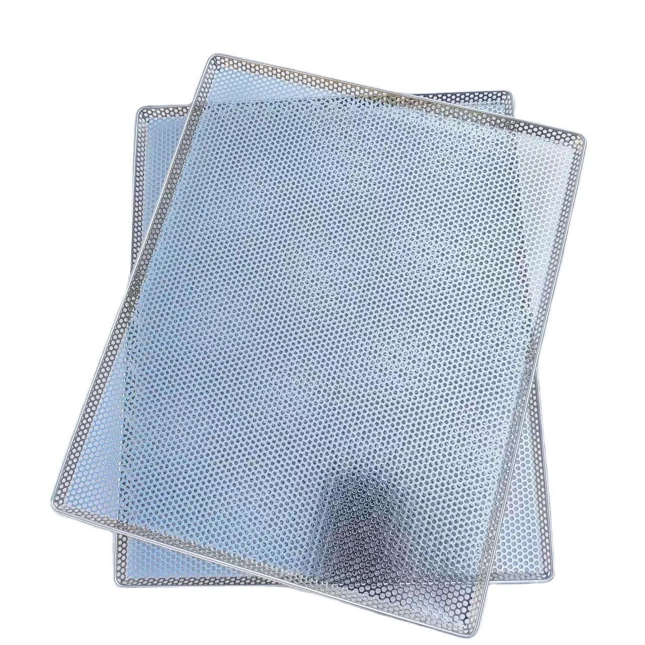 Настраиваемый Круглый круглый 304 с квадратным отверстием лоток для сушки из нержавеющей стали, лоток для проволочной сетки для стеллажа, автомобильный противень для сушки пищевых продуктов